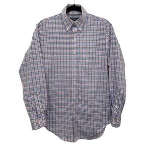 Lauren Ralph Lauren Classic Fit Pink and Blue Plaid Button Down Shirt - 15 32/33